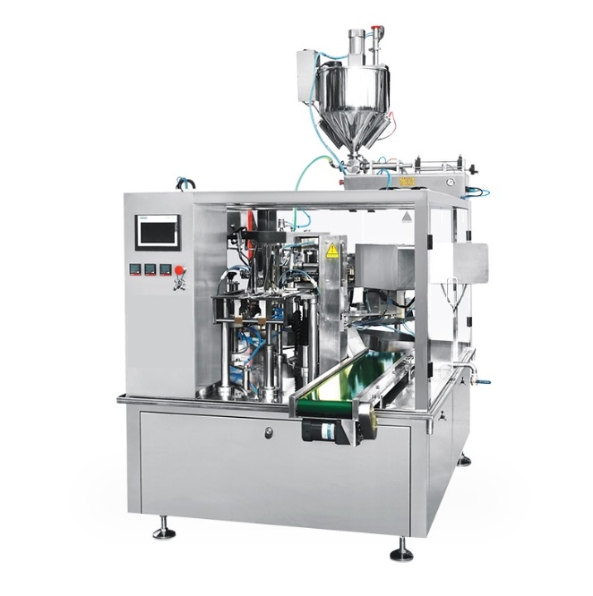 全自動(dòng)火鍋底料給袋式包裝機(jī)工作原理